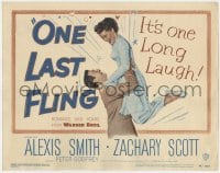 5w137 ONE LAST FLING TC 1949 laughing Zachary Scott hoists beautiful Alexis Smith in the air!