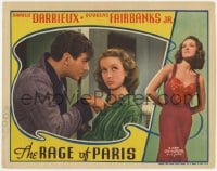 5w713 RAGE OF PARIS LC 1938 c/u of Douglas Fairbanks Jr. angry at pretty Danielle Darrieux!