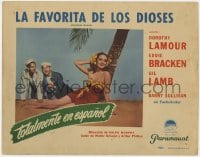 5w714 RAINBOW ISLAND Spanish/US LC 1944 sexy tropical Dorothy Lamour in sarong, Eddie Bracken, Lamb