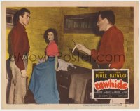 5w721 RAWHIDE LC #2 1951 Tyrone Power & pretty Susan Hayward threatened by Hugh Marlowe with razor!