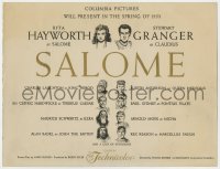 5w155 SALOME TC 1953 special advance title card to promote the movie before it was made, rare!
