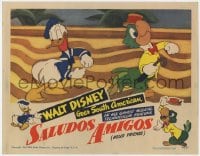 5w758 SALUDOS AMIGOS LC 1943 Disney, cartoon image of Brazilian Joe Carioca & Donald Duck dancing!