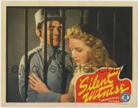 5w787 SILENT WITNESS LC 1943 Frank Albertson & Maris Wrixon c/u embracing through prison bars!