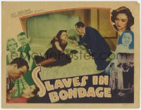 5w798 SLAVES IN BONDAGE LC 1937 sexy Lona Andre on on bed glares at evil Wheeler Oakman!