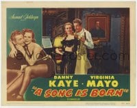 5w812 SONG IS BORN LC #8 1948 close up of Danny Kaye & sexy Virginia Mayo, Howard Hawks