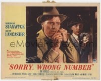 5w817 SORRY WRONG NUMBER LC #7 1948 policeman arrests Burt Lancaster on phone at movie's climax!