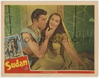 5w844 SUDAN LC 1945 best close up of Turhan Bey about to kiss sexiest Maria Montez!