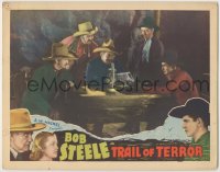 5w889 TRAIL OF TERROR LC 1935 Bob Steele shows wanted poster to four other cowboys!