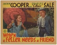 5w944 WHEN A FELLER NEEDS A FRIEND LC 1932 young Helen Parrish flirting with bashful Jackie Cooper!
