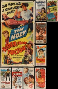 5x182 LOT OF 10 FOLDED THREE-SHEETS 1940s-1950s great images from a vareity of different movies!