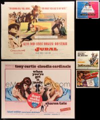 5x422 LOT OF 9 FORMERLY FOLDED HALF-SHEETS 1950s-1960s images from a variety of different movies!