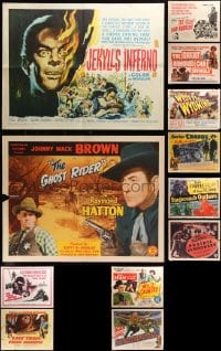 5x419 LOT OF 12 FORMERLY FOLDED HALF-SHEETS 1940s-1960s images from a variety of different movies!