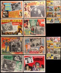 5x093 LOT OF 24 MEXICAN LOBBY CARDS 1950s-1970s a variety of movie scenes & cool border artwork!