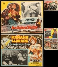 5x235 LOT OF 9 MEXICAN LOBBY CARDS FROM SUSAN HAYWARD MOVIES 1940s-1950s a variety of scenes & art!