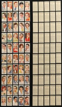 5x339 LOT OF 50 FILM STARS ENGLISH CIGARETTE CARDS 1930s complete set of color portraits!