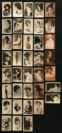 5x370 LOT OF 38 CIGARETTE CARDS SHOWING FEMALE STARS 1910s portraits w/facsimile signatures!