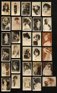 5x372 LOT OF 30 CIGARETTE CARDS SHOWING FEMALE STARS 1910s portraits w/facsimile signatures!