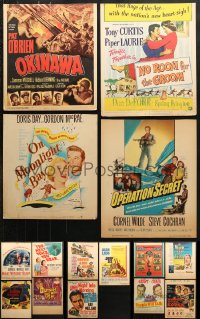 5x214 LOT OF 15 TRIMMED WINDOW CARDS 1950s great images from a variety of different movies!
