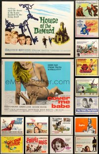 5x411 LOT OF 21 MOSTLY UNFOLDED HALF-SHEETS 1960s images from a variety of different movies!