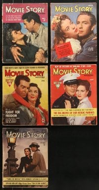 5x124 LOT OF 5 MOVIE STORY MOVIE MAGAZINES 1942-1944 great cover images + cool articles inside!