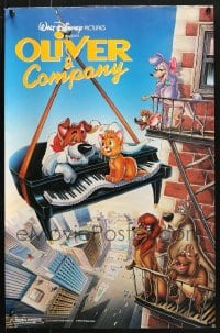 5x465 LOT OF 10 UNFOLDED OLIVER & COMPANY 17X26 SPECIAL POSTERS 1988 Disney cats & dogs!