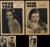 5x254 LOT OF 5 KAY FRANCIS POUR VOUS FRENCH MOVIE MAGAZINES 1934-1938 she's on all the covers!