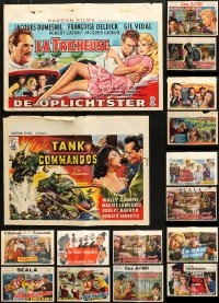 5x440 LOT OF 22 MOSTLY FORMERLY FOLDED BELGIAN POSTERS 1960s images from a variety of movies!