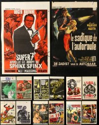 5x442 LOT OF 18 MOSTLY FORMERLY FOLDED BELGIAN POSTERS 1960s from a variety of movies!