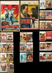 5x437 LOT OF 28 MOSTLY FORMERLY FOLDED BELGIAN POSTERS 1950s-1970s from a variety of movies!
