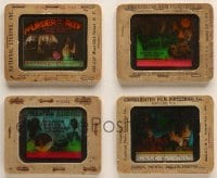 5x367 LOT OF 4 MYSTERY GLASS SLIDES 1930s-1940s from a variety of different mystery movies!