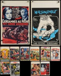 5x444 LOT OF 14 MOSTLY FORMERLY FOLDED BELGIAN POSTERS 1960s images from a variety of movies!