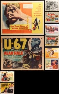 5x421 LOT OF 10 FORMERLY FOLDED HALF-SHEETS 1950s-1960s images from a variety of different movies!