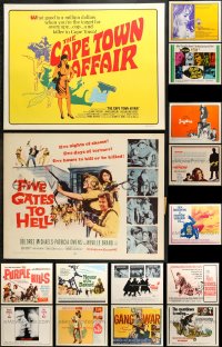 5x413 LOT OF 19 MOSTLY UNFOLDED HALF-SHEETS 1960s images from a variety of different movies!