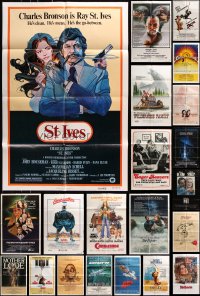 5x035 LOT OF 36 FOLDED ONE-SHEETS 1970s-1980s great images from a variety of different movies!