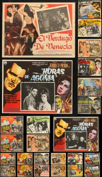 5x230 LOT OF 27 MEXICAN LOBBY CARDS 1950s-1960s great scenes from a variety of different movies!