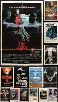 5x053 LOT OF 19 FOLDED 1970S HORROR/SCI-FI ONE-SHEETS 1970s a variety of cool movie images!
