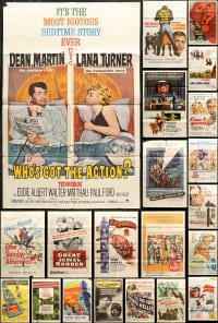 5x001 LOT OF 110 FOLDED ONE-SHEETS 1960s great images from a variety of different movies!
