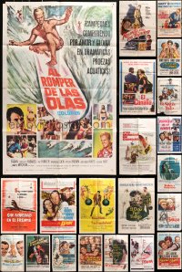 5x036 LOT OF 35 FOLDED SPANISH LANGUAGE ONE-SHEETS 1950s-1970s a variety of movie images!