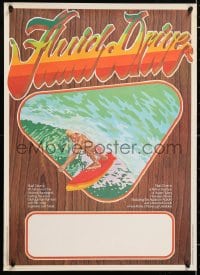 5y017 FLUID DRIVE Aust special poster 1974 cool surfing artwork by Steve Core & Hugh McLeod!
