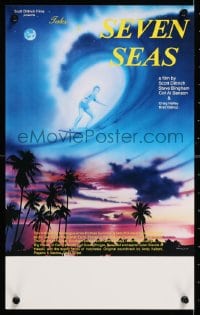 5y020 TALES OF THE SEVEN SEAS Aust special poster 1981 cool surfing image and art of surfer in sky!