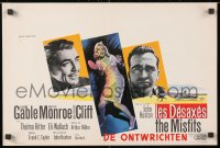 5y366 MISFITS Belgian 1961 different art of sexy Marilyn Monroe, Gable & Montgomery Clift!