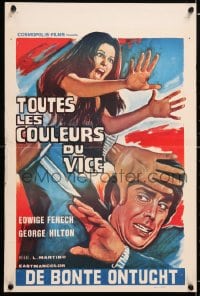 5y408 THEY'RE COMING TO GET YOU Belgian 1972 different art of sexy terrified Edwige Fenech & Hilton