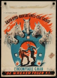 5y417 VIGILANTE Belgian 1947 cool art of Ralph Byrd, Ramsay Ames, western serial!