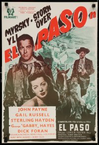 5y151 EL PASO Finnish 1949 great images of John Payne & Gail Russell, Henry Hull!