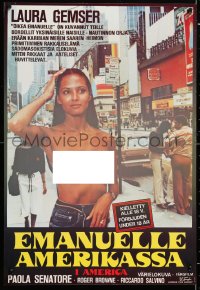 5y153 EMANUELLE IN AMERICA Finnish 1979 image of sexy topless Laura Gemser in the title role!