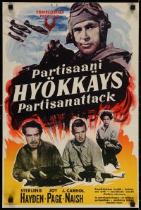 5y157 FIGHTER ATTACK Finnish 1955 Sterling Hayden, Joy Page, J. Carrol Naish with machine guns!