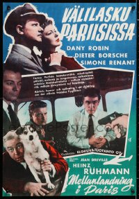 5y171 INTERMEDIATE LANDING IN PARIS Finnish 1956 pretty Dany Robin, Escale a Orly!