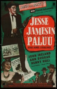 5y215 RETURN OF JESSE JAMES Finnish 1959 John Ireland as outlaw's lookalike, Ann Dvorak!