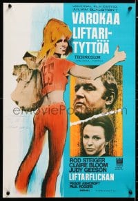 5y241 THREE INTO TWO WON'T GO Finnish 1969 close up of Rod Steiger with Claire Bloom!