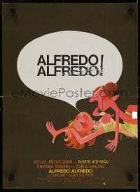 5y804 ALFREDO ALFREDO French 16x22 1973 Dustin Hoffman, Stefania Sandrelli, wacky Hurel art!